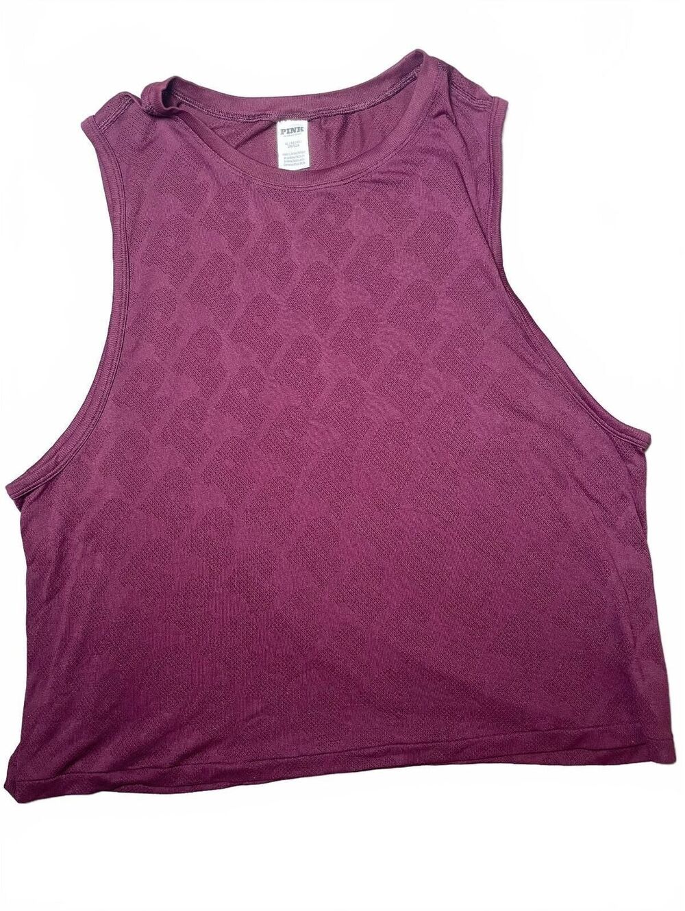 PINK Perforated Ultra Lightweight Maroon Workout Tank XL-141
